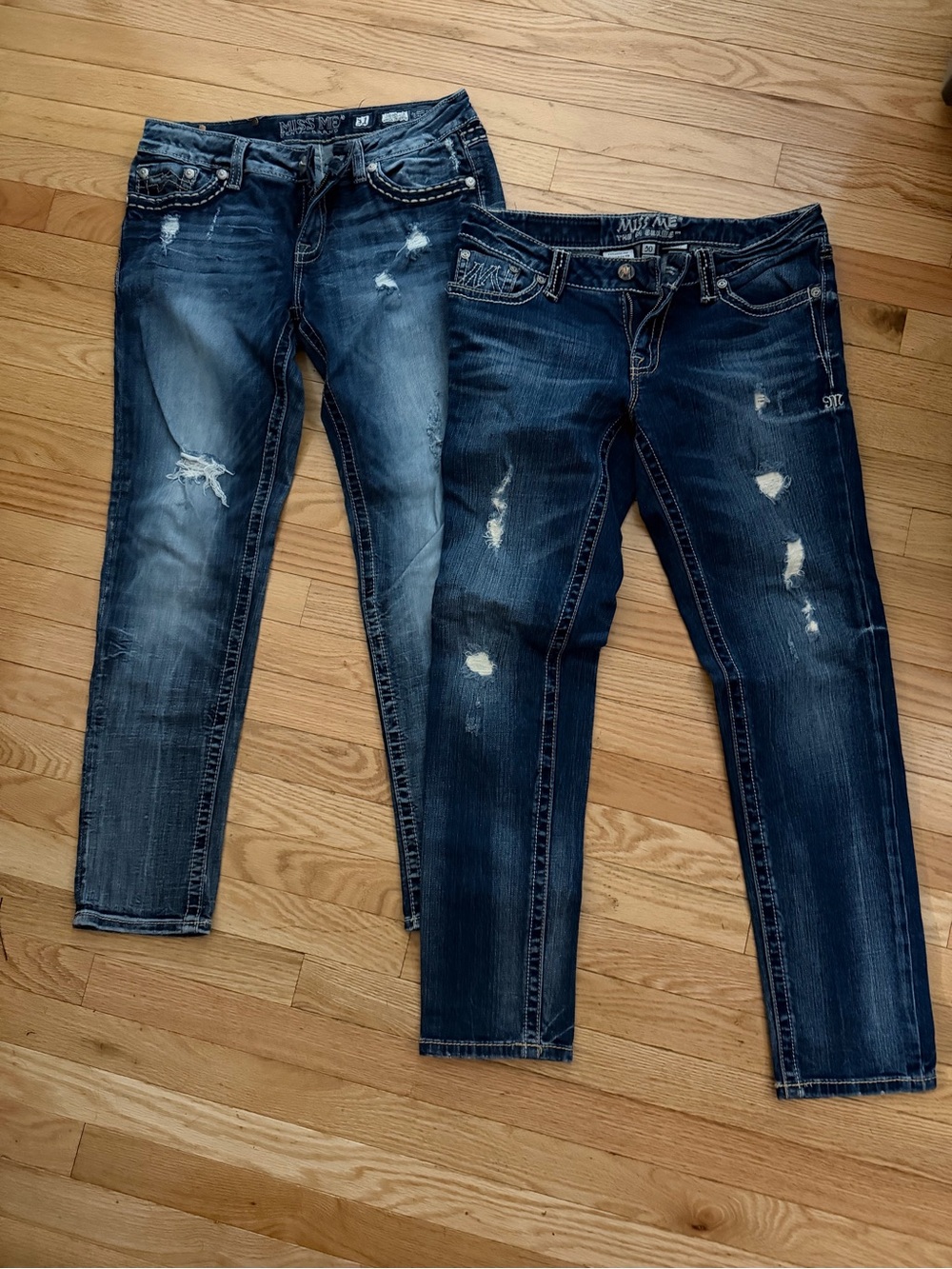 Miss Me Women's Skinny Distressed Jeans - Blue Wash